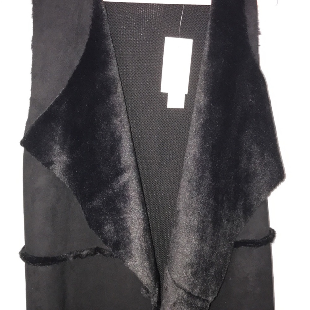 NWT Christina Faux Fur Lined Suede Vest